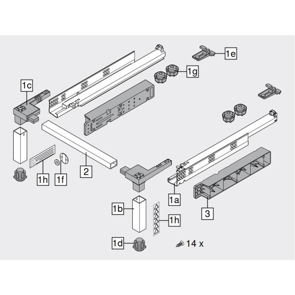 SPACE STEP Set, Kunststoff / Stahl, NL=410 mm